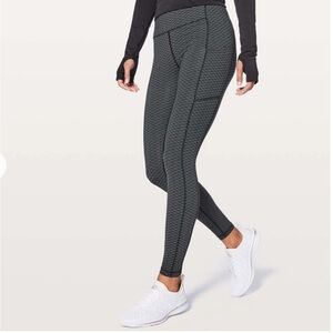 Lululemon Speed Up Tight 28" Score Jacquard Black Luna Size 4